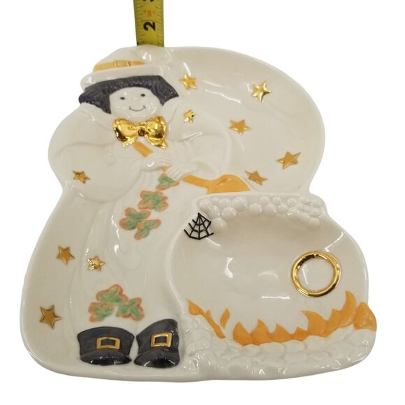 Halloween Witch Lenox Divided Serving Tray Candy Dish Plate RETIRED Original Box - Picture 6 of 12